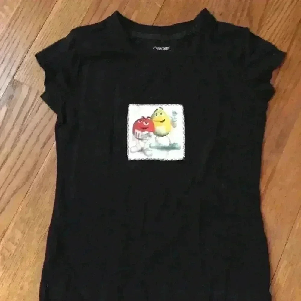 Nwot M&Ms T-shirt Cherokee girls M  black crewneck